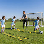 Soccer Goal for Backyard, 8x5/6x4 FT Heavy Duty Soccer Net with Safety Foam Padded Metal Post, Durable Goals with Training Set Agility Ladder & 12 Cones for Youth & Adults Practice