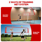 Patiassy Volleyball Training Net System for Spiking Practice, Portable Volleyball Practice Equipment for Solo Training, Backyard & School Use