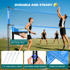 Patiassy Outdoor Portable Volleyball Net Set for Backyard Adjustable Height Steel Poles, PU Volleyball, Pump and Carrying Bag