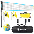 20FT Portable Outdoor Volleyball Net Set for Backyard with Anti-Sag Ground Stakes & Metal Pole Spikes for Stability, Rust-Resistant Steel Poles, Easy Setup, 3 Adjustable Heights, Carry Bag