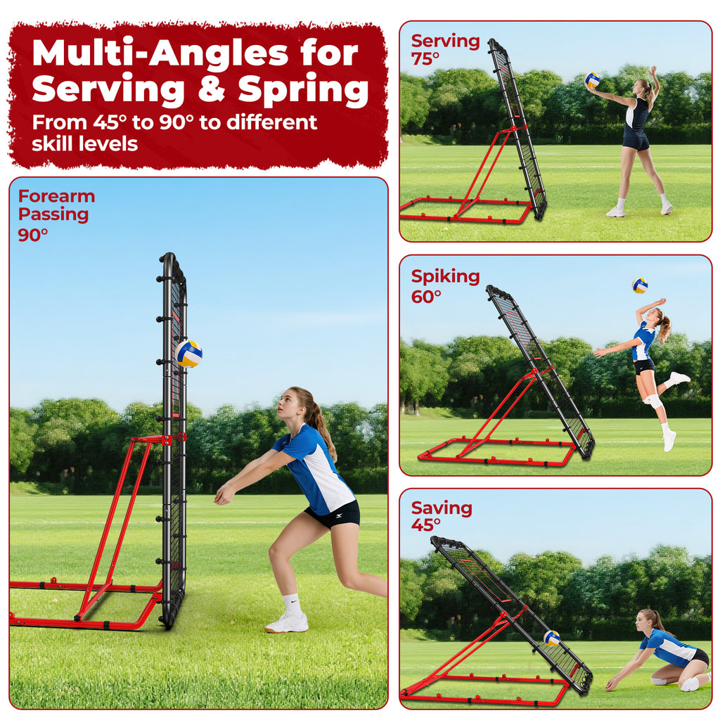 Patiassy 7x4ft Volleyball Rebounder Net Adjustable Angle Foldable Bounce Back Trainer for for Volleying/Bumping/Spiking Practice