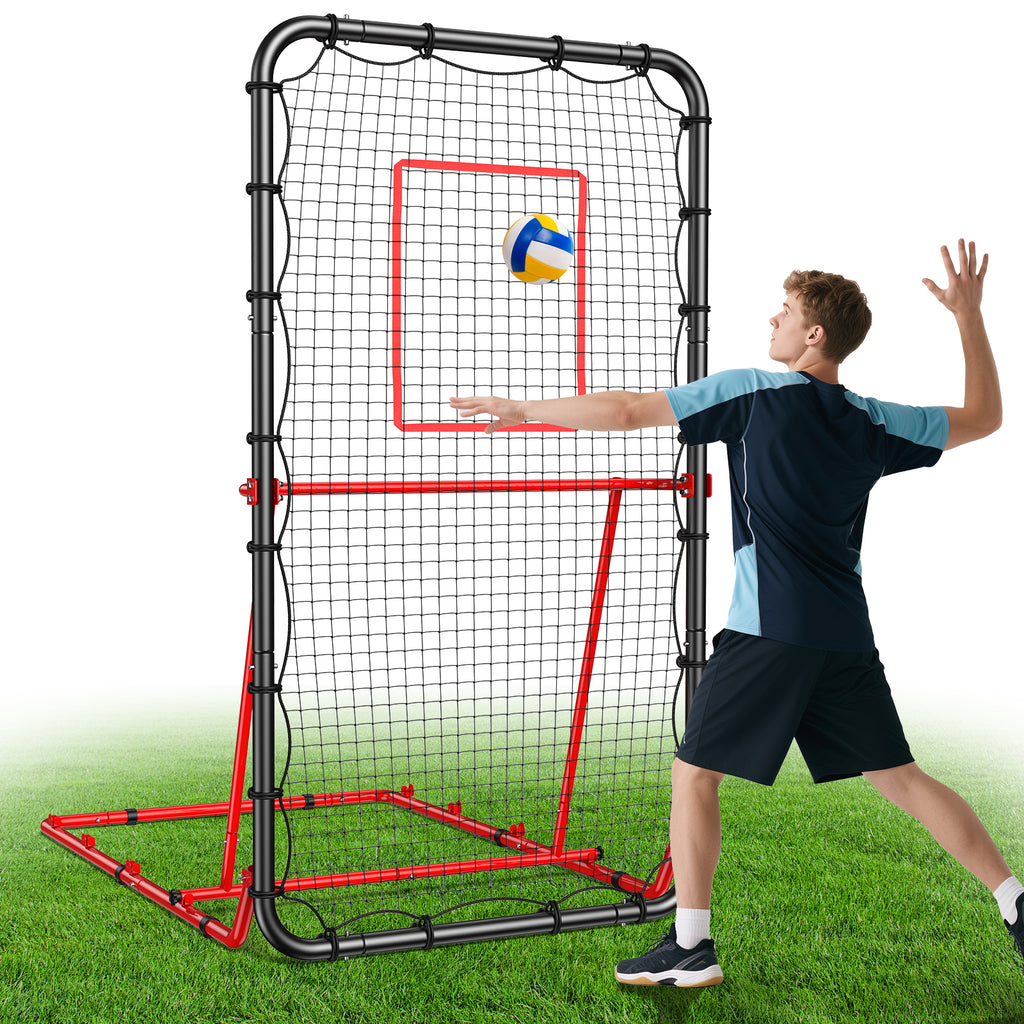 Patiassy 7x4ft Volleyball Rebounder Net Adjustable Angle Foldable Bounce Back Trainer for for Volleying/Bumping/Spiking Practice