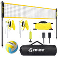 20FT Portable Outdoor Volleyball Net Set for Backyard with Anti-Sag Ground Stakes & Metal Pole Spikes for Stability, Rust-Resistant Steel Poles, Easy Setup, 3 Adjustable Heights, Carry Bag