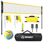 20FT Portable Outdoor Volleyball Net Set for Backyard with Anti-Sag Ground Stakes & Metal Pole Spikes for Stability, Rust-Resistant Steel Poles, Easy Setup, 3 Adjustable Heights, Carry Bag