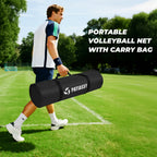 Patiassy Outdoor Portable Volleyball Net Set for Backyard Adjustable Height Steel Poles, PU Volleyball, Pump and Carrying Bag