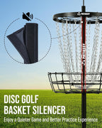 Patiassy Portable Disc Golf Basket, 24/12 Detachable Chains Disk Golf Target with Sound Reducer for Quiet Practice, Night Practice Set with Remote LED Light, 3 Light Up Discs & 4 Ground Stakes