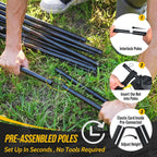 Volleyball Badminton Pickleball 3-in-1 Combo Net Set for Backyards, 5.1-7.4ft Adjustable Height Freestanding Indoor Sports Nets, Portable 17ft Outdoor Net with Carry Bag, Rackets and Balls