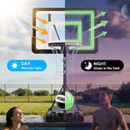 Pool Basketball Hoop – Height Adjustable 57" to 68" Portable Poolside Basketball Hoop with Wheels, Glow-in-Dark Backboard & LED Rim, Glow Ball + Standard Ball, Indoor Outdoor Night Games