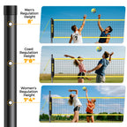 20FT Portable Outdoor Volleyball Net Set for Backyard with Anti-Sag Ground Stakes & Metal Pole Spikes for Stability, Rust-Resistant Steel Poles, Easy Setup, 3 Adjustable Heights, Carry Bag