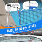 Pool Volleyball Net for Inground Pools, Adjustable 15-32ft Length Volleyball Set for Poolside with Weighted Base and Ball, Professional Heavy Duty System for Swimming Pool Games
