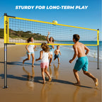 Patiassy Outdoor Portable Volleyball Net Set System for Backyard - Quick & Easy Setup Adjustable Height Steel Poles, PU Volleyball, Pump and Carrying Bag