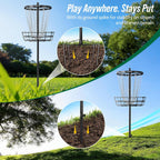 Disc Golf Basket with 24/12 Heavy Duty Chains, Disc Golf Target with Adjustable Height/Sound Reducer & Remote LED Light & Light Up Discs, Durable Practice Goal with Ground Stake for Backyard