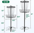 Disc Golf Basket with 24/12 Heavy Duty Chains, Disc Golf Target with Adjustable Height/Sound Reducer & Remote LED Light & Light Up Discs, Durable Practice Goal with Ground Stake for Backyard