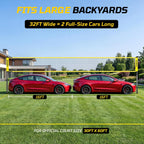 Outdoor Volleyball Net Set, 32FT Anti-Sag Net System, Easy Setup Adjustable Height Poles, Portable Complete Set with Volleyball, Pump, Hammer, Boundary Line & Carry Bag for Backyard Beach Lawn