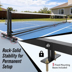 Tournament-Grade Pickleball Net, IFP/USAPA Standards Regulation Size, Rust-Resistant Aluminum Frame with Hand-Crank Tension System for Semi-Permanent or Mobile Court Use