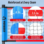 Portable Volleyball Net Set for Backyard & Beach, Adjustable Width (32/26/20FT) & Height, Anti-Sag Tension Design, Metal Stakes for Outdoor Stability, PU Volleyball with Pump, Scoreboard and Carry Bag