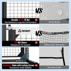 Tournament-Grade Pickleball Net, IFP/USAPA Standards Regulation Size, Rust-Resistant Aluminum Frame with Hand-Crank Tension System for Semi-Permanent or Mobile Court Use