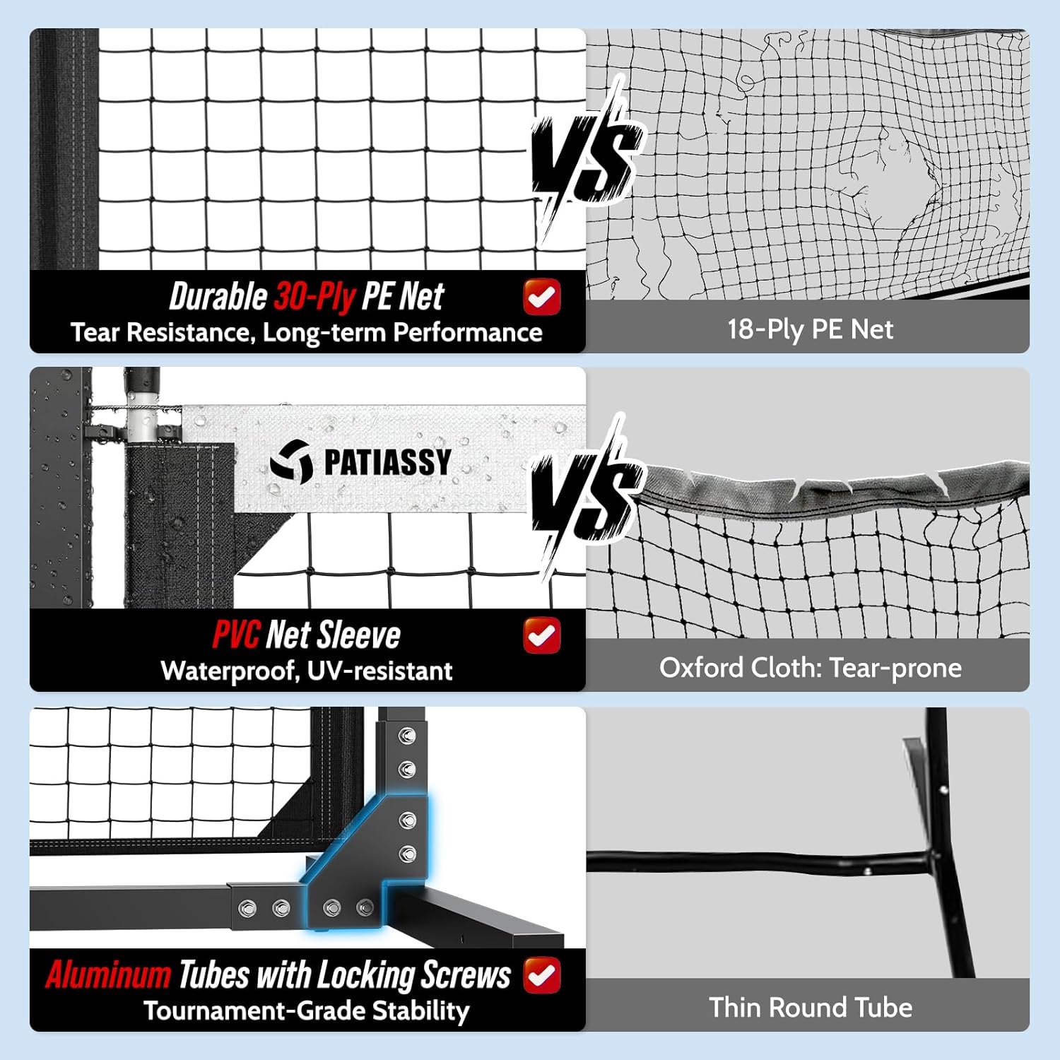 Tournament-Grade Pickleball Net, IFP/USAPA Standards Regulation Size, Rust-Resistant Aluminum Frame with Hand-Crank Tension System for Semi-Permanent or Mobile Court Use