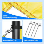 Outdoor Volleyball Net Set for Backyard & Beach, 32FT Regulation Size, Easy Setup Adjustable Height Poles, Portable Net System with PU Volleyball, Pump & Carry Bag