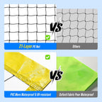 Outdoor Volleyball Net Set for Backyard & Beach, 32FT Regulation Size, Easy Setup Adjustable Height Poles, Portable Net System with PU Volleyball, Pump & Carry Bag