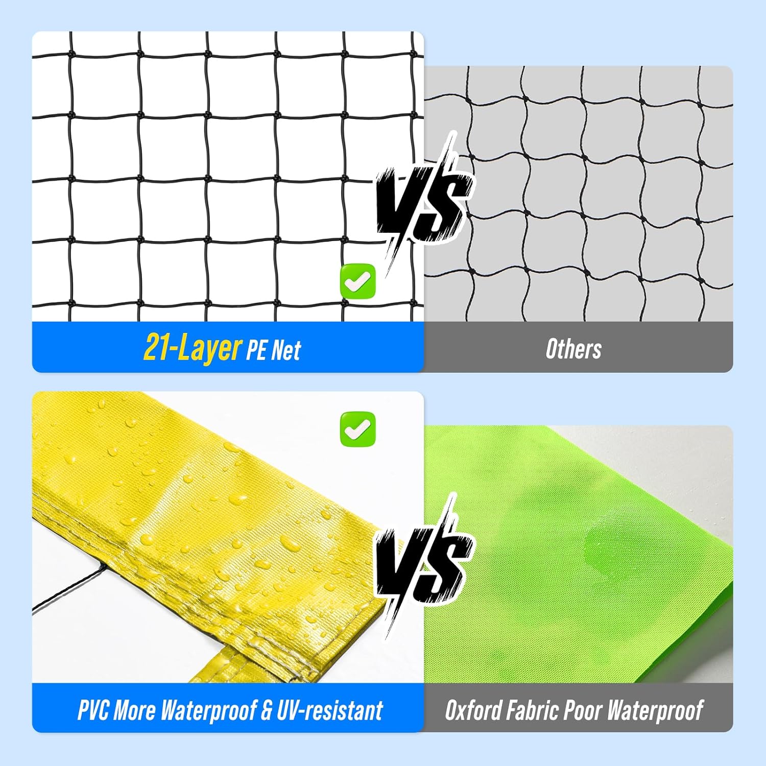 Outdoor Volleyball Net Set for Backyard & Beach, 32FT Regulation Size, Easy Setup Adjustable Height Poles, Portable Net System with PU Volleyball, Pump & Carry Bag