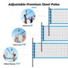 Patiassy Outdoor Portable Volleyball Net Set System - Quick & Easy Setup Adjustable Height Steel Poles, PU Volleyball with Pump and Carrying Bag for Beach Backyard - Image 5