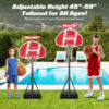 Poolside Basketball Hoop with Light 45''-59'' Adjustable Height Swimming Pool Basketball Hoop Goal System with 2 Balls and Pump - Image 7
