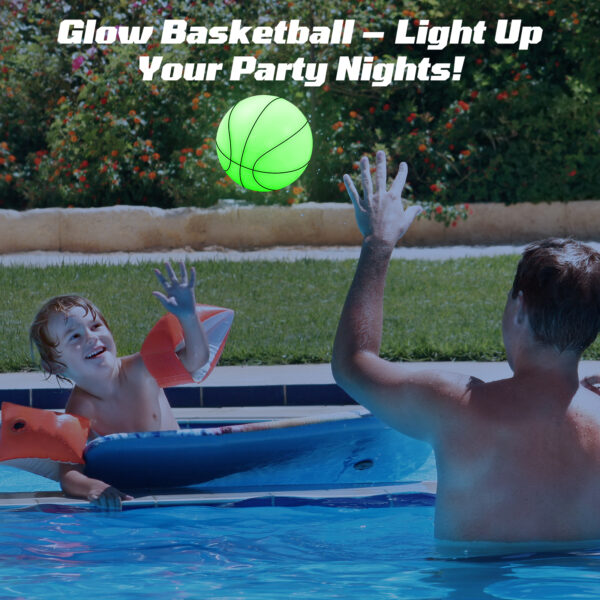 Poolside Basketball Hoop with Light 45''-59'' Adjustable Height Swimming Pool Basketball Hoop Goal System with 2 Balls and Pump - Image 5